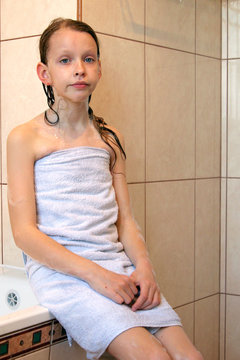 in the bathroom