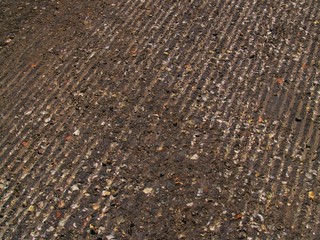 Fototapeta premium tread grooves cut into road