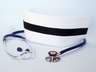 nurse cap and stethoscope