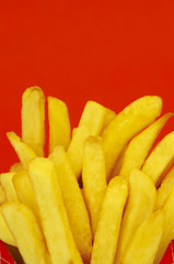 french fries on red