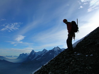 climber on gspaltenhorn