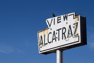 alcatraz sign - obrazy, fototapety, plakaty