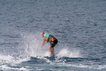 beginner wakeboarder