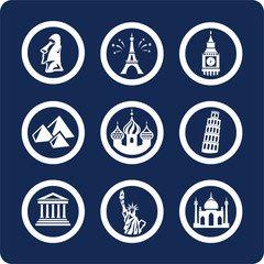 world famous places icons (set 99, part 1)