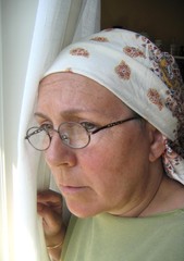 grandmother in headscarf