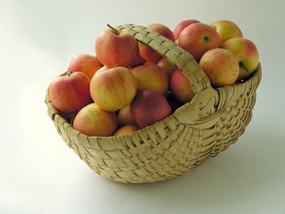 rubicund apples in the basket