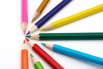 colored school pencils