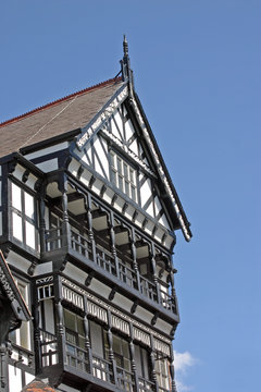 old black and white building in chester
