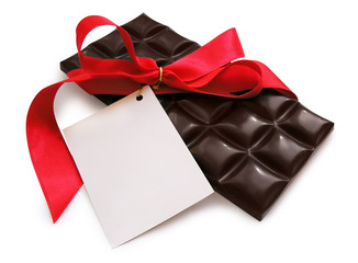 chocolate with red ribbon - st. valentines' day