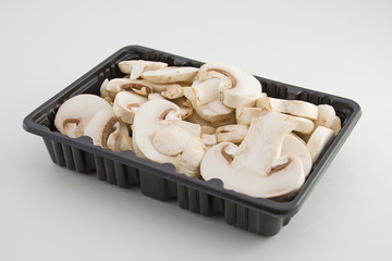 mushrooms in a container