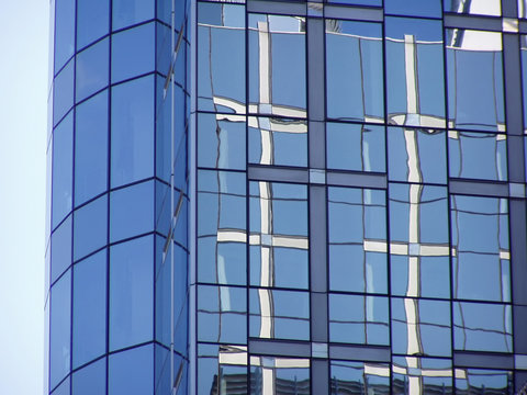 modern building windows reflections