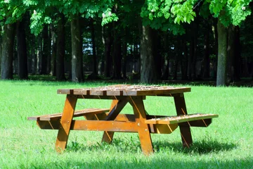 Foto auf Acrylglas Picknick table pique-nique