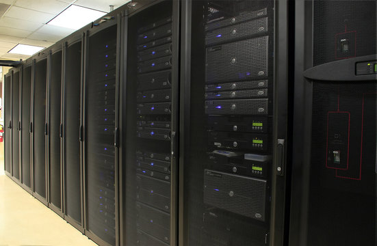cabinets containing 1u and 2u servers