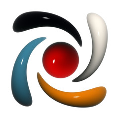 3d business looking spheres with shaders