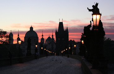 charles bridge in the night