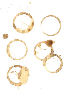 coffee rings and splatter