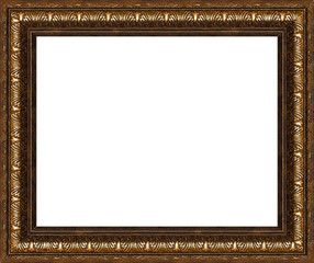 antique rustic picture frame isolated