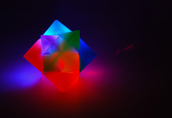 Fototapeta na wymiar glowing neon square toy