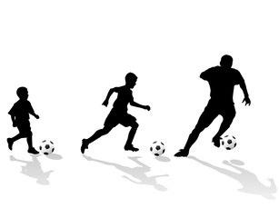soccer generation silhouette - children, kids players