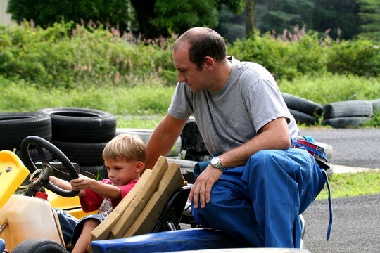 father and son karting