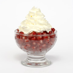 pomegranate with fresh cream