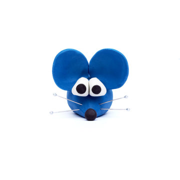 blue mouse, clay modeling
