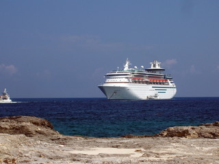 cruise ship from the beach