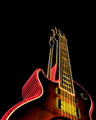 Fototapeta premium guitar and neon