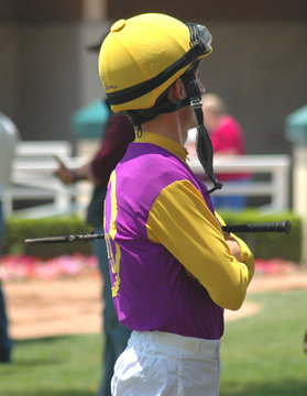 jockey waiting for his mount