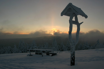 sonnenuntergang auf dem schneekopf