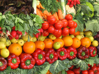 Naklejka na ściany i meble colorful vegetables and fruits