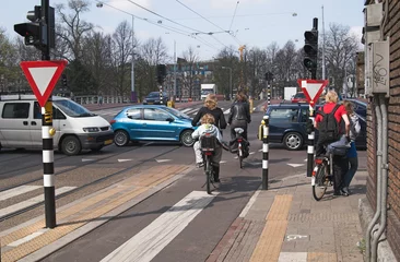 Foto op Plexiglas amsterdam crossroad, netherland © Valerii Kaliuzhnyi