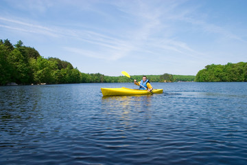 man kayaking