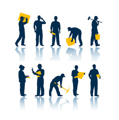 workers silhouettes