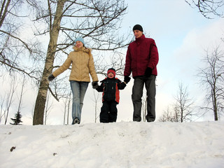 family of three . winter.