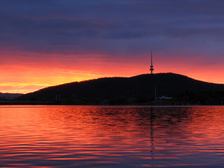 black mountain sunset