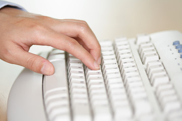 hand and keyboard