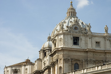 Fototapeta na wymiar close view of st peter's dome, rome
