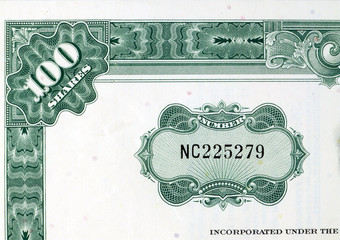 green shares - stock certificate