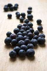 blueberries on a wooden block