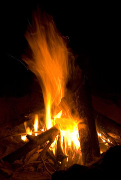 Fire on black background