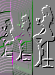 party lounge cocktail silhouette
