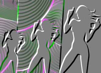 Obraz na płótnie Canvas dancing silhouette