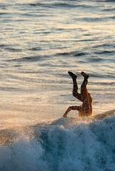 surfing wipe-out