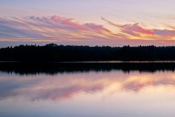 Fototapeta premium romantic, colourful and beautiful sunset