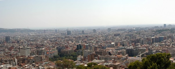 panorama view of barcelona, spain