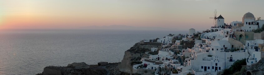 oia sunset, santorini, greece