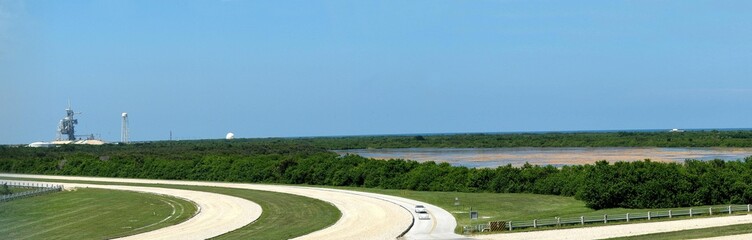 panorama view of launch stations, cape canaveral