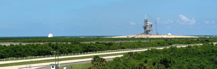 panorama view of launch stations, cape canaveral