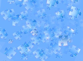 blue background with puzzles